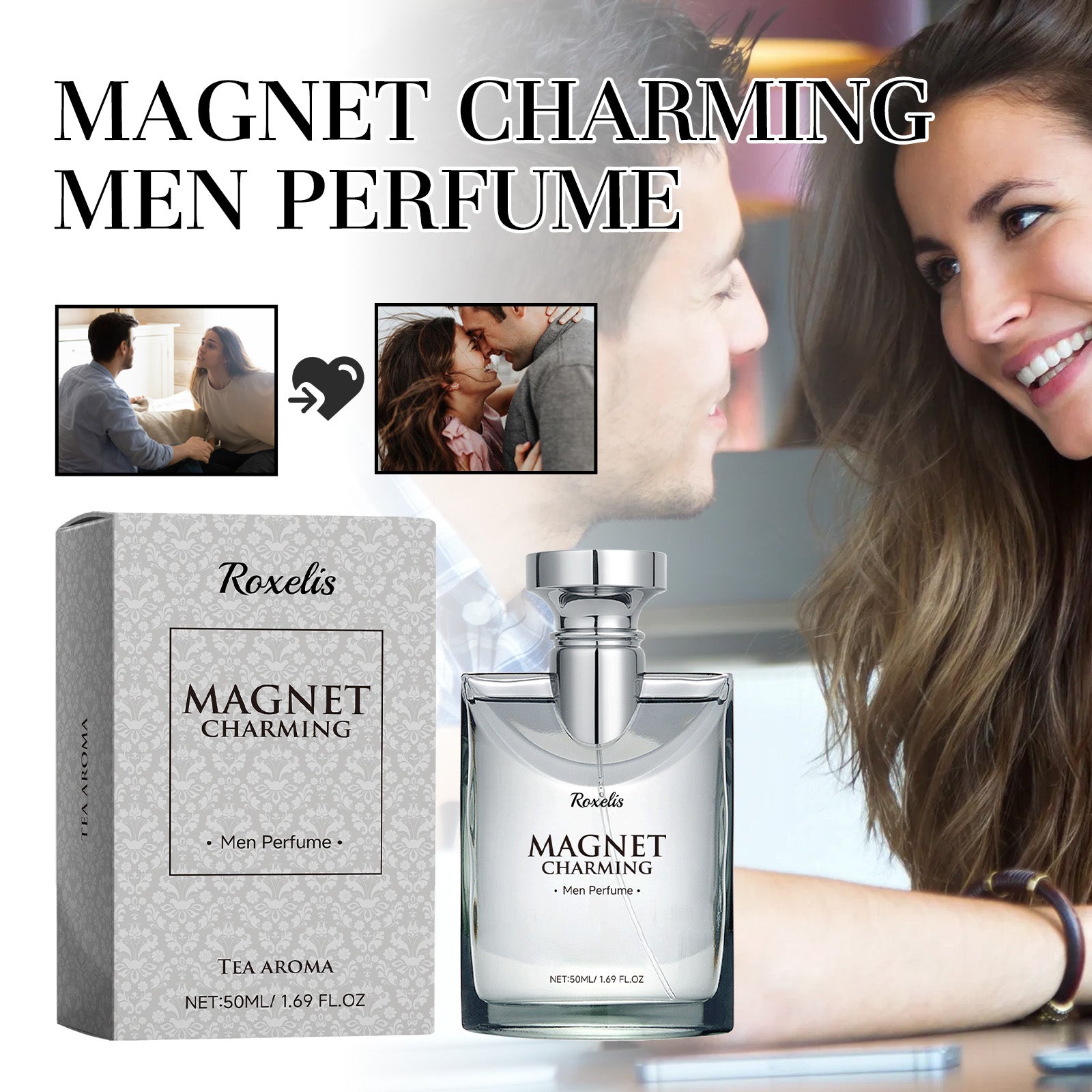 Parfum Homme Magnet Thé — Fragrance Naturelle Fraîche, Charme Couple & Dating