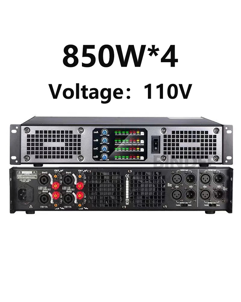 850W Professional High-power Amplifier for Performance Wedding Stage Broadcast Home Entertainment Karaoke Outdoor Amplifier