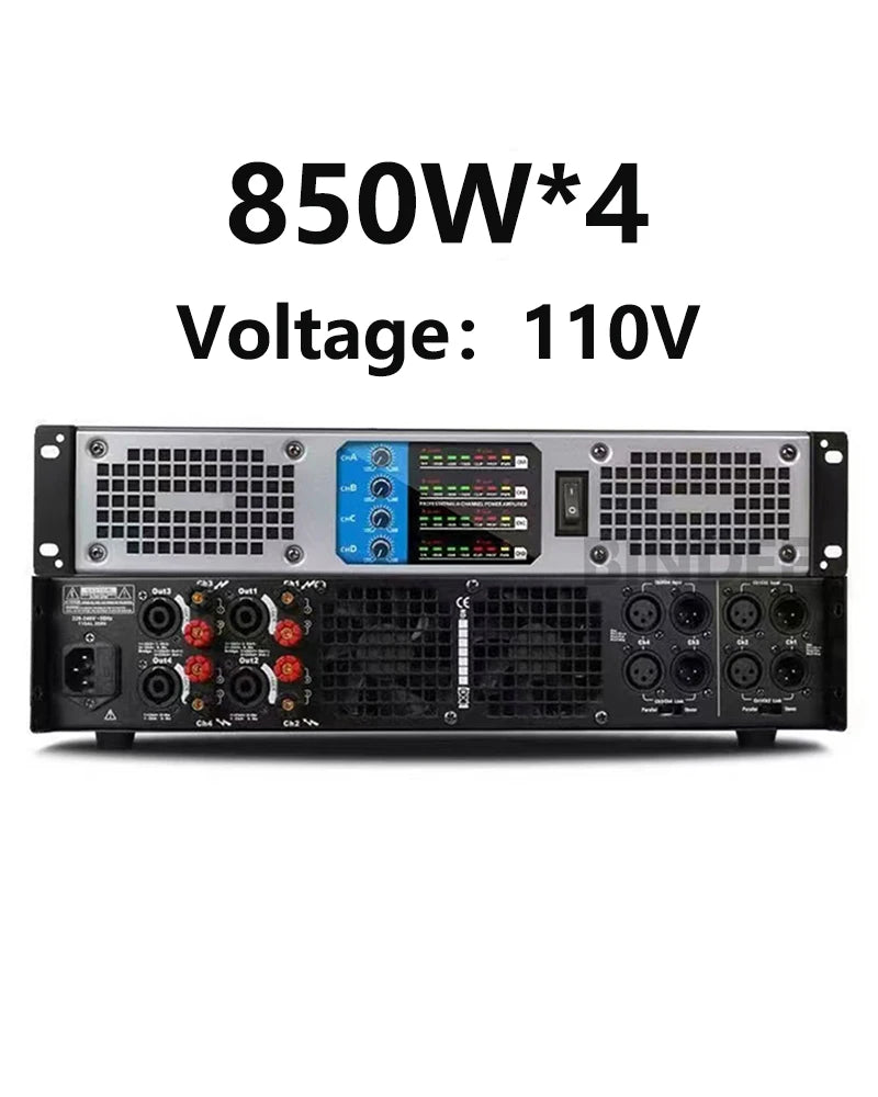 850W Professional High-power Amplifier for Performance Wedding Stage Broadcast Home Entertainment Karaoke Outdoor Amplifier