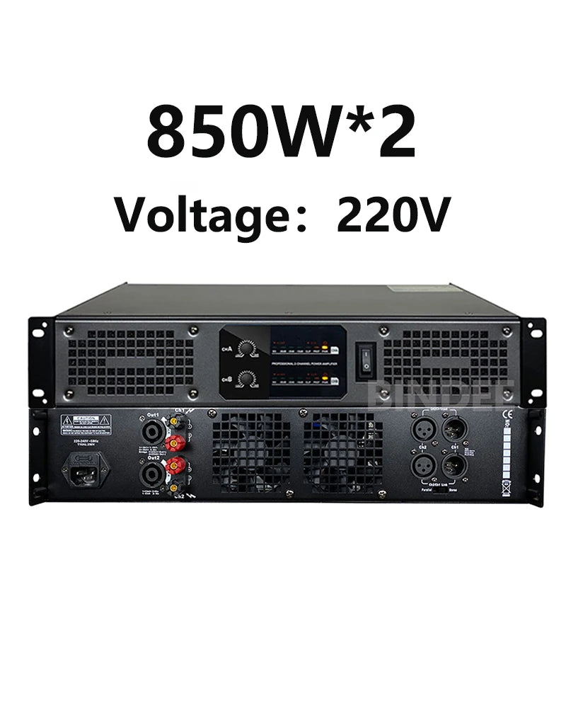 850W Professional High-power Amplifier for Performance Wedding Stage Broadcast Home Entertainment Karaoke Outdoor Amplifier