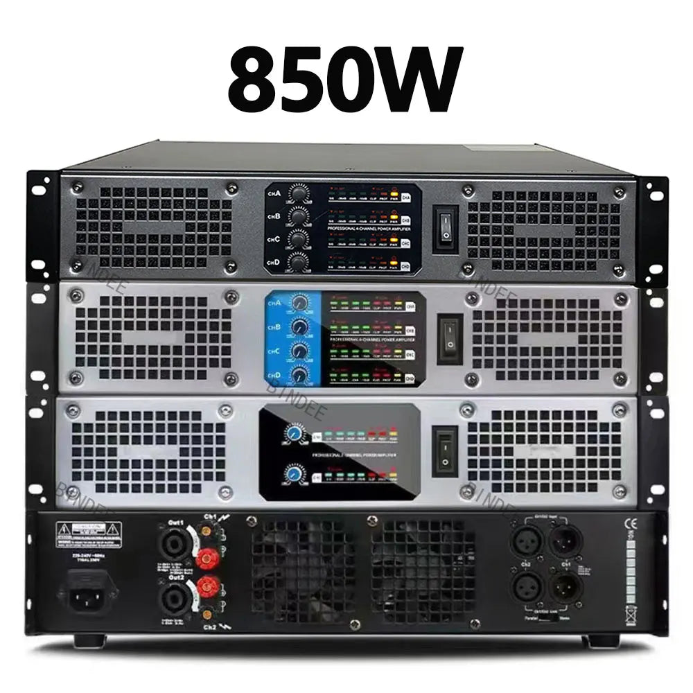 850W Professional High-power Amplifier for Performance Wedding Stage Broadcast Home Entertainment Karaoke Outdoor Amplifier