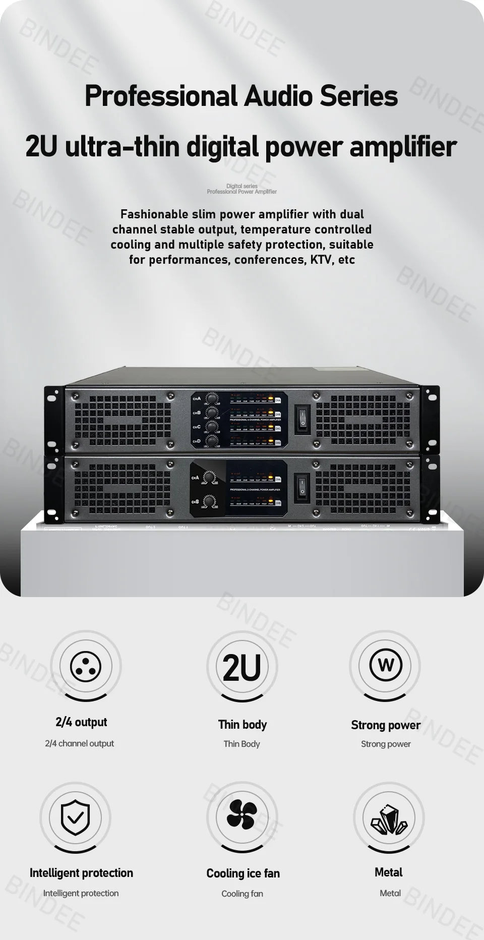 850W Professional High-power Amplifier for Performance Wedding Stage Broadcast Home Entertainment Karaoke Outdoor Amplifier